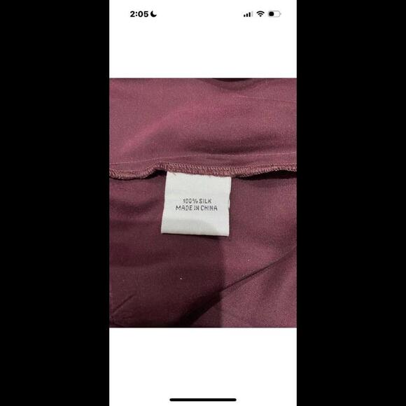 👠👚❤️Emanuel Ungaro Silk Button Down Burgundy Size 12 Women’s Blouse - Picture 4 of 9